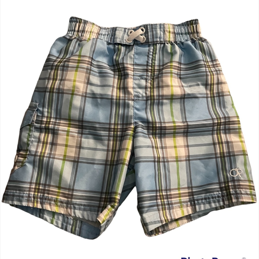Ocean Pacific Little Boy’s Plaid Swim Trunks| Size: 4T